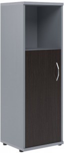 Шкаф колонка с глухой малой дверью СУ-2.1(L) Венге/Металлик 406*365*1200