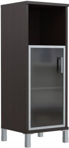Шкаф-колонка средняя с малой стеклянной дверью в AL-рамке B 421.4(L) Венге Магия 475х450х1286
