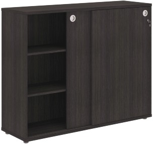 Шкаф средний со слайд дверьми XMC 1443 Дуб Юкон Модерн 1406х430х1115 XTEN