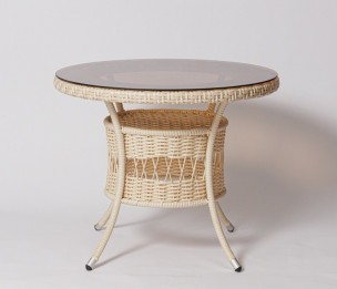 Стол для дачи FM-2002 белый, диамерт 90 см