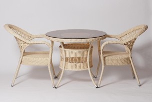 Стол для дачи FM-2002 белый, диамерт 90 см