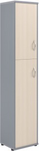 Шкаф колонка с глухой малой и средней дверьми СУ-1.8(L) Клен/Металлик 406*365*1975