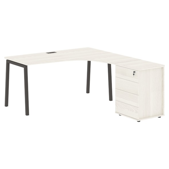 Стол эргономичный с тумбой ELCET 1518(R) 1560х1880х750 EDIS