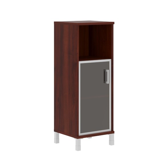 Шкаф-колонка средняя с малой стеклянной дверью в AL-рамке B 421.4(L) 475х450х1286 BORN