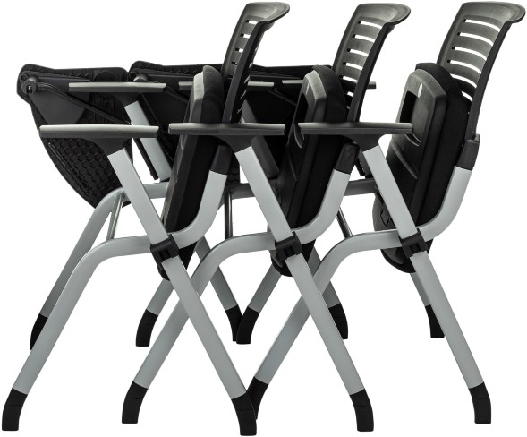 Стул Бюрократ X-Click-PP черный со столиком на ножках металл серый