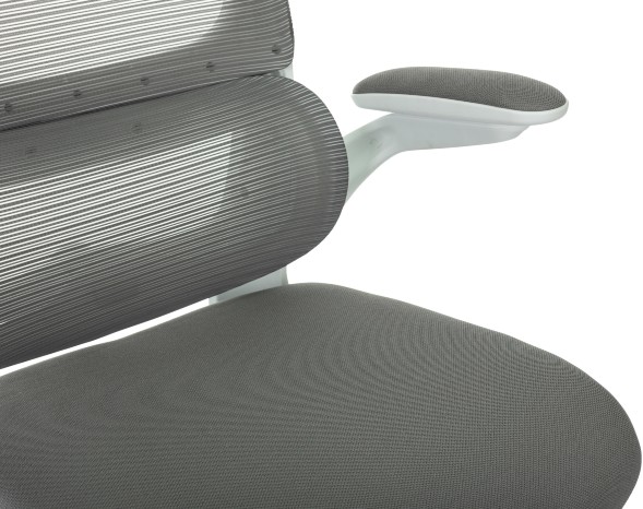 Кресло руководителя Бюрократ Sigma WH 1 серый сетка/ткань крестов. пластик пластик белый