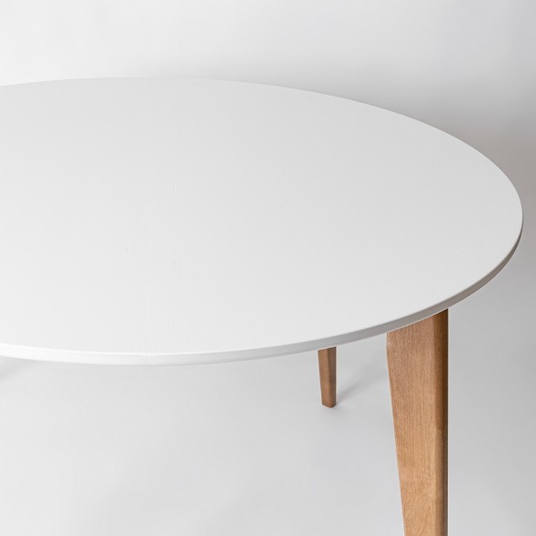 Стол Орион 100 Дуб натуральный/Белая эмаль